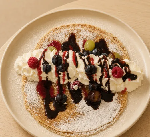 Palacinky s ovocím a šľahačkou